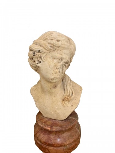 Bust of a woman in Carrara marble 17th century