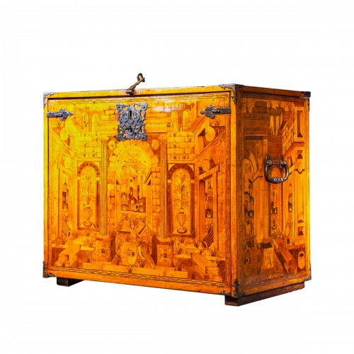 16th century Cabinet with architecture and wild herbs