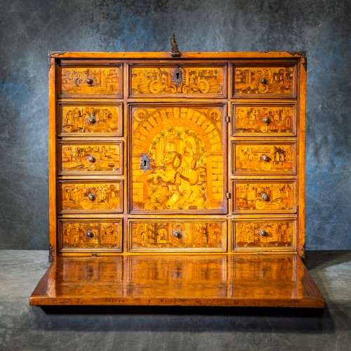 Renaissance - 16th century Cabinet with architecture and wild herbs