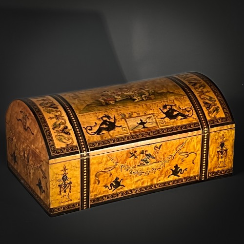 Sorrento Marquetry Box Italy Decor Pompeian Style 19th Century - Furniture Style Napoléon III