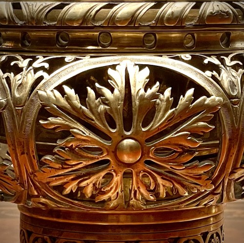 Paire de lampes à huile en bronze ajouré du XIXe siècle électrifiées - Napoléon III