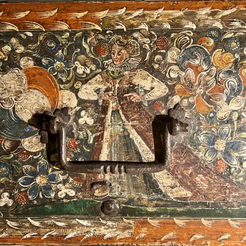 17th century Polychrome Courtesy Box  - 