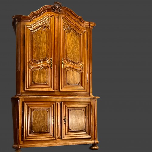 18th Century Two-body Walnut Sideboard From Strasbourg - Furniture Style Louis XVI