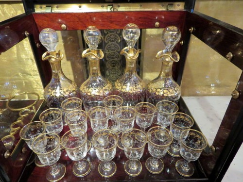 Golden crystal Tantalus Box Black and Bronze Napoleon III period 19th - 