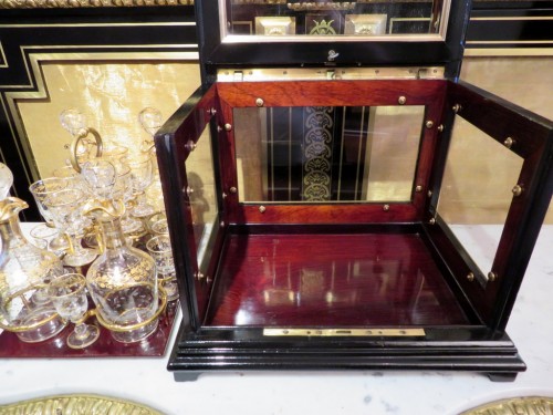 Antiquités - Golden crystal Tantalus Box Black and Bronze Napoleon III period 19th