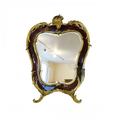 Miroir Napoléon III avec cadre en marqueterie Boulle