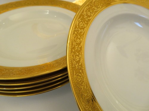 19th century - Haviland - set plate with in Limoges Thistle model