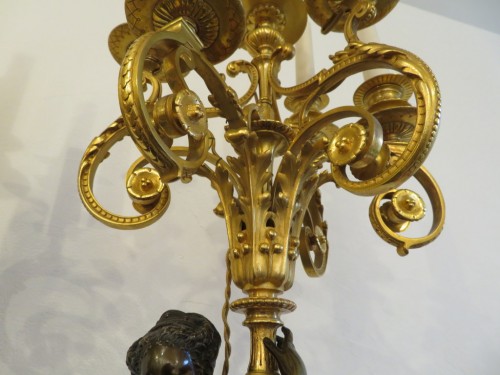 Lighting  -  Pair of Napoléon III  Bronze Candelabra Diane de Gabies 