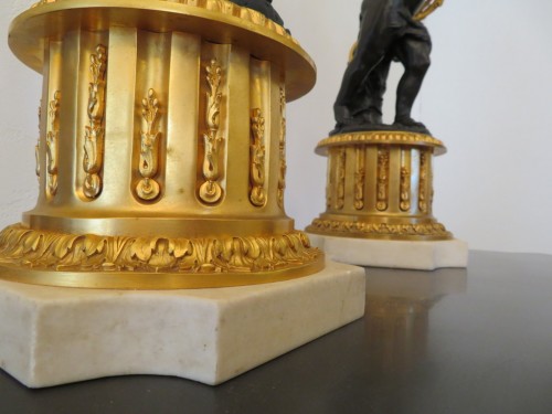 Napoléon III - Pair of  Candelabra in bronze Clodion XXe
