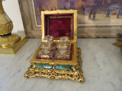 Alphonse Giroux - Box in Malachite and bronze marquetry 19th Napoleon III per - Napoléon III