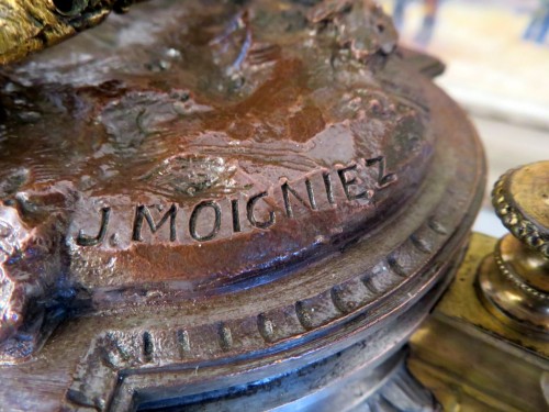 Objets de Vitrine Boite & Nécessaire - Jules Moigniez (1835-1894) - Boite en bronze doré et argenté d'époque Napoléon III