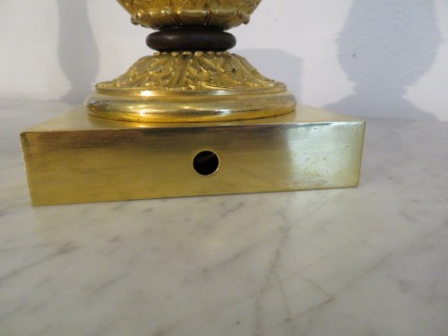 19th century - Pair of Cadelabra in gilded bronze 19th dentury