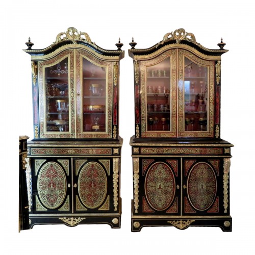 Pair of Cabinet in Boulle marquetry 19th Napoleon III period