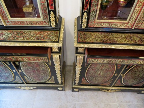 Furniture  - Pair of Cabinet in Boulle marquetry 19th Napoleon III period