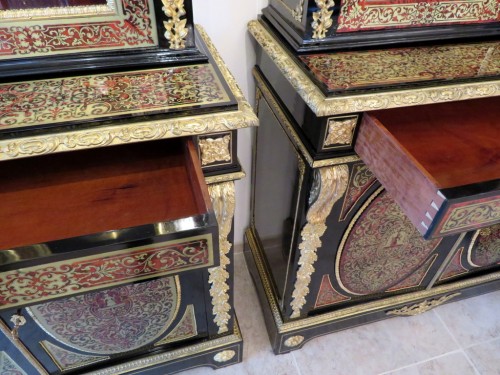 Paire de Buffet en marqueterie Boulle époque Napoléon III - Antiquités Biau