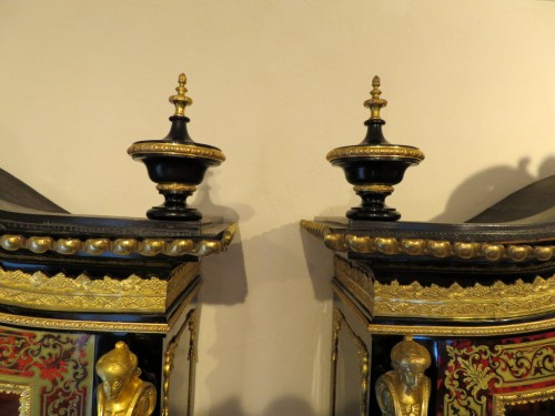 Pair of Cabinet in Boulle marquetry 19th Napoleon III period - Napoléon III