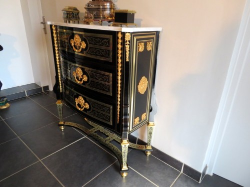 Commode en marqueterie Boulle époque 19e - Mobilier Style Napoléon III