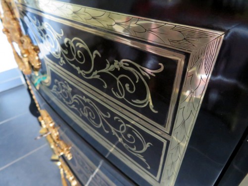Antiquités - Commode en marqueterie Boulle époque 19e