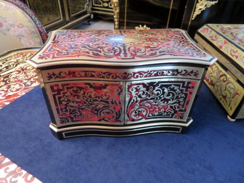 stamped TAHAN Tea Caddy in Boulle marquetry Napoleon III period 19th - Decorative Objects Style Napoléon III