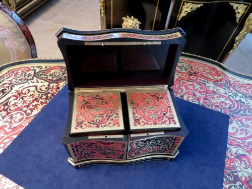 Antiquités - stamped TAHAN Tea Caddy in Boulle marquetry Napoleon III period 19th