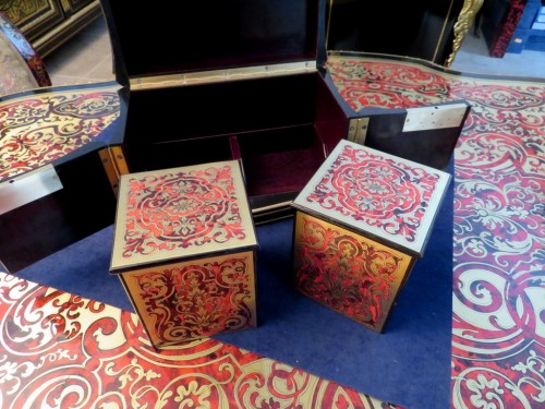 Antiquités - stamped TAHAN Tea Caddy in Boulle marquetry Napoleon III period 19th