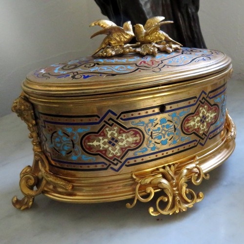 Maison Alphonse Giroux - Mirror and Jewelry box in enamel Napoléon III - 