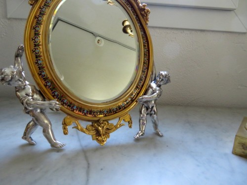 Napoléon III - Maison Alphonse Giroux - Mirror and Jewelry box in enamel Napoléon III
