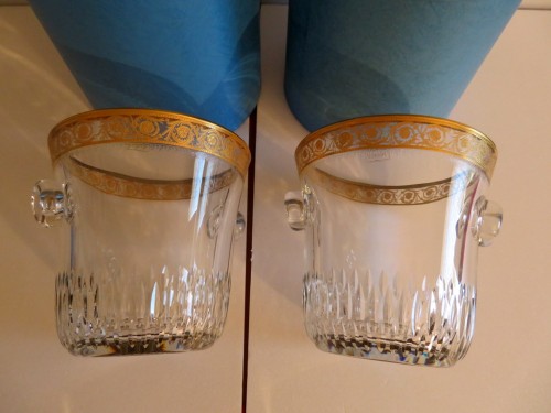 XXe siècle - Seau à champagne modèle Thistle Or en cristal de Saint Louis avec boite d'origine