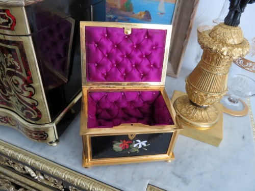 Napoléon III - Jewelry Box with Pietra Dura marquetry 19th Napoléon III period 19th