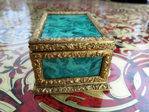 Objets de Vitrine Coffret & Nécessaire - Boite en Malachite et bronze Epoque Napoléon III