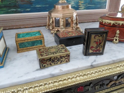 Box in Malachite and bronze marquetry 19th Napoleon III period - Napoléon III
