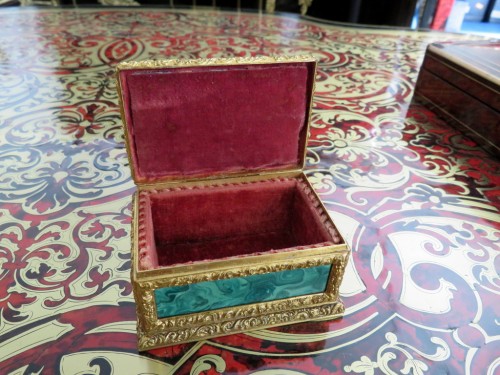 Napoléon III - Box in Malachite and bronze marquetry 19th Napoleon III period