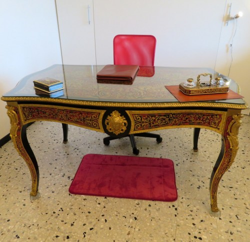 Desk in Boulle marquetry 19th napoleon III period