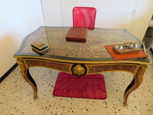 Desk in Boulle marquetry 19th napoleon III period - Furniture Style Napoléon III
