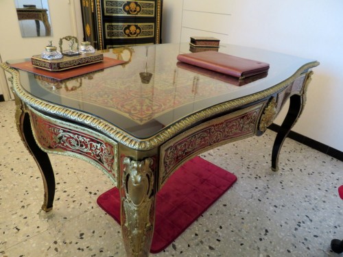 Furniture  - Desk in Boulle marquetry 19th napoleon III period