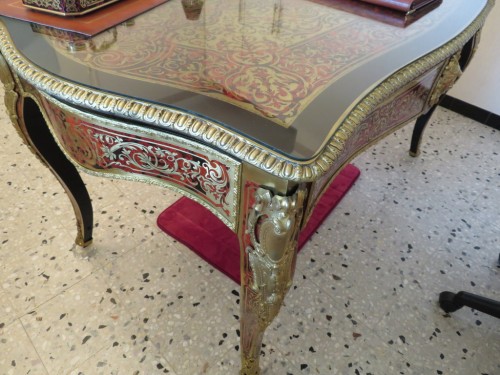 Antiquités - Desk in Boulle marquetry 19th napoleon III period