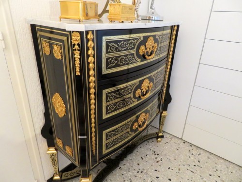 Napoléon III - Commode à trois tiroirs en marqueterie Boulle époque Napoléon III