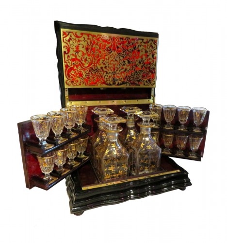 stamped VERVELLE - Napoléon III Tantalus Box in Boulle marquetry