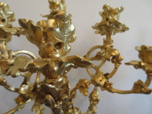 19th century - Henri PICARD - Pair of Candelabra golden Bronze in Napoléon III period