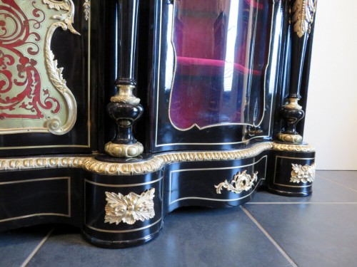 Furniture  - MILLET - Impressive french credenza 3 doors in marquetry Boulle 19th