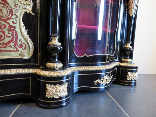 Mobilier Buffet - MILLET - Enfilade violonée 3 portes en marqueterie Boulle époque Napoléon III
