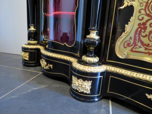 MILLET - Impressive french credenza 3 doors in marquetry Boulle 19th - 