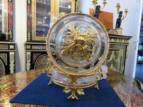 19th century - Stamped L&#039;Escalier de Cristal  crystal Tantalus Box Bronze Napoleon III period