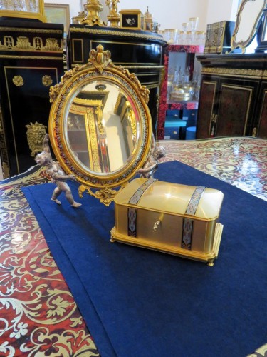 Objets de Vitrine Coffret & Nécessaire - Alphonse Giroux -  Boite à bijoux Napoléon III en marqueterie cloisonnée Boulle