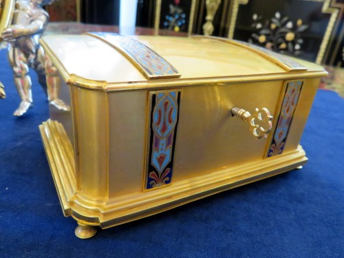 19th century - Alphonse Giroux -  Jewelry Box Enamel marquetry Boulle19th century Napoleon III