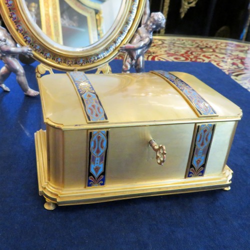 Antiquités - Alphonse Giroux -  Jewelry Box Enamel marquetry Boulle19th century Napoleon III