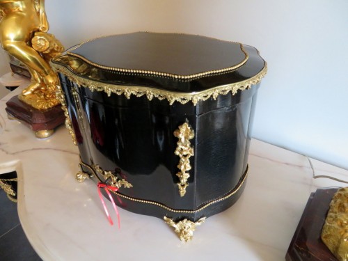 Golden crystal Tantalus Box Black and Bronze Napoleon III period 19th - Napoléon III