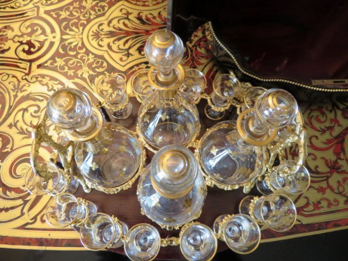 Antiquités - Golden crystal Tantalus Box Black and Bronze Napoleon III period 19th