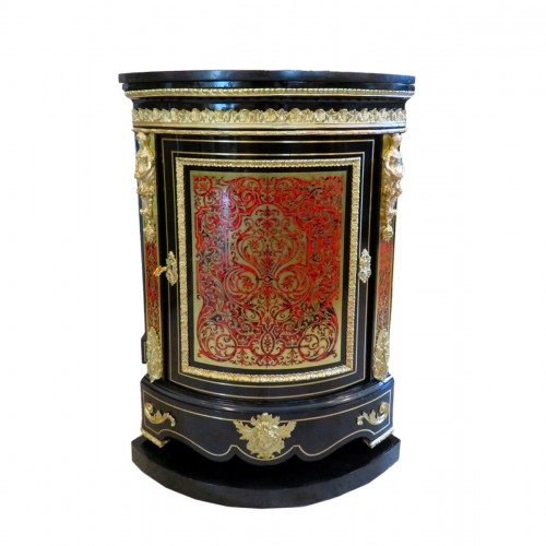 Furniture of corner with pedestal in Boulle marquetry Napoleon III period 
