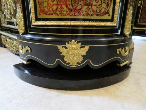 Furniture  - Furniture of corner with pedestal in Boulle marquetry Napoleon III period 